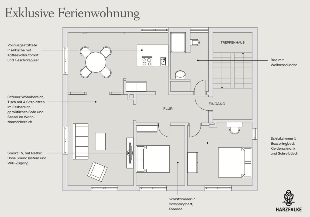 Harzfalke Apartment - Ankommen Und Wohlfuehlen. Wieda Εξωτερικό φωτογραφία